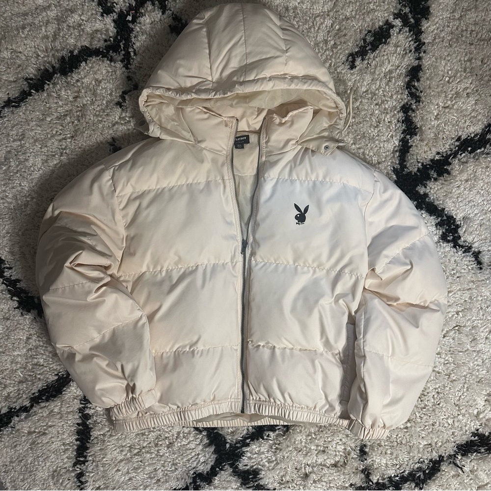 Playboy Cream Puffer Jacket